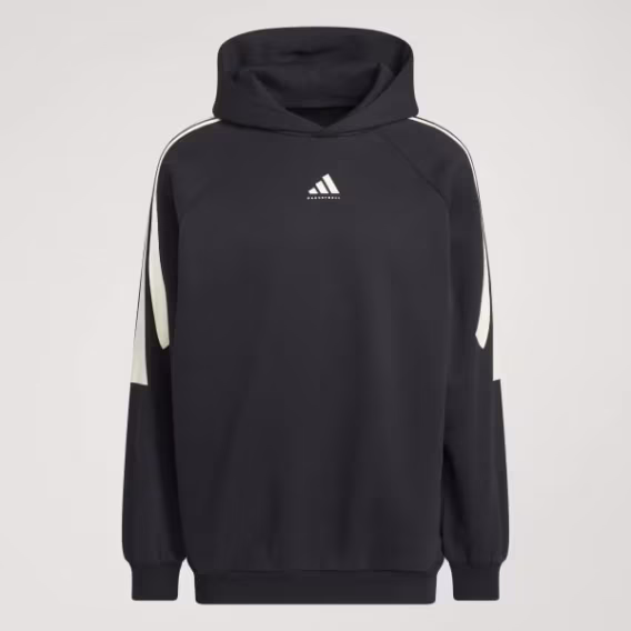 Adidas Unisex Basketbol 3 Şeritli Fleece Kapüşonlu Sweatshirt