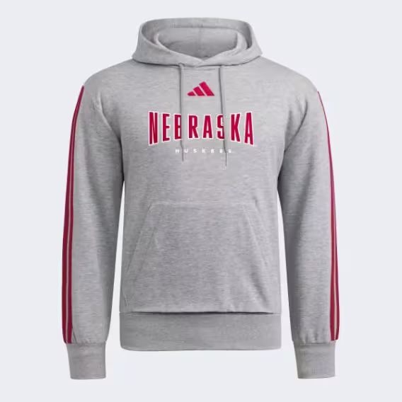 Adidas Erkek Kansas Jayhawks Essentials 3 Şeritli Kapüşonlu Sweatshirt