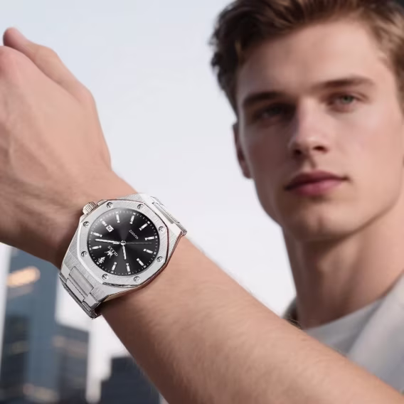 OLEVS Analog Paslanmaz Çelik Su Geçirmez Işıklı Erkek Kol Saati WDS-G3613G-BH