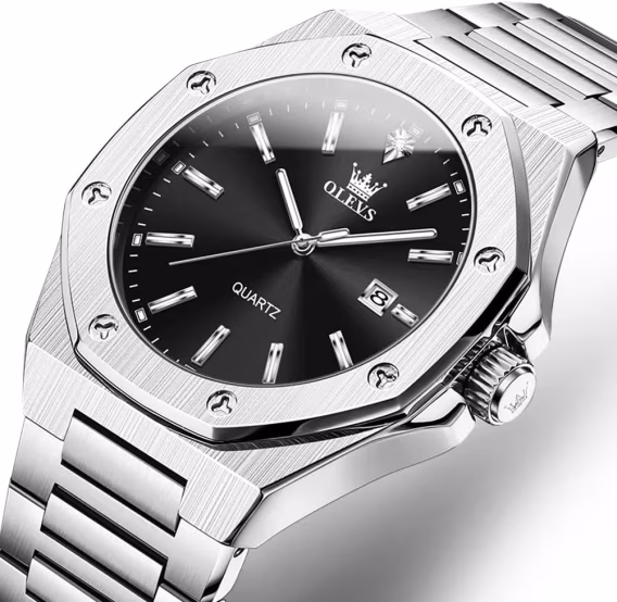 OLEVS Analog Paslanmaz Çelik Su Geçirmez Işıklı Erkek Kol Saati WDS-G3613G-BH