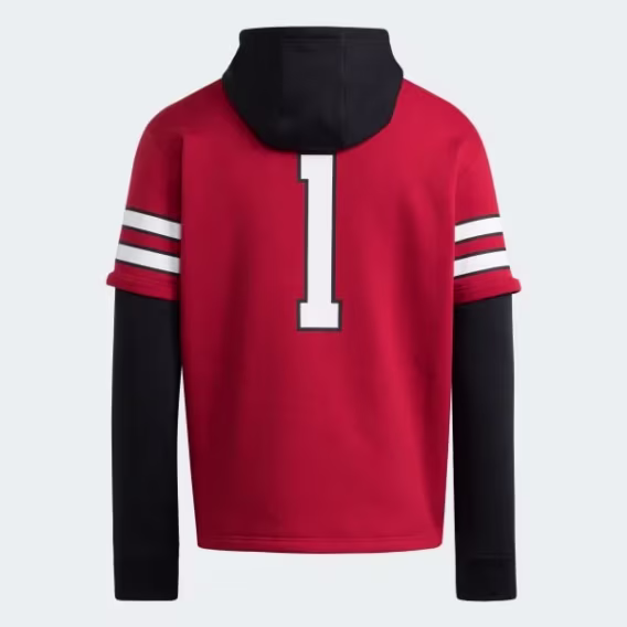 Adidas Erkek Texas Tech Kırmızı Raiders Futbol Forması Kapüşonlu