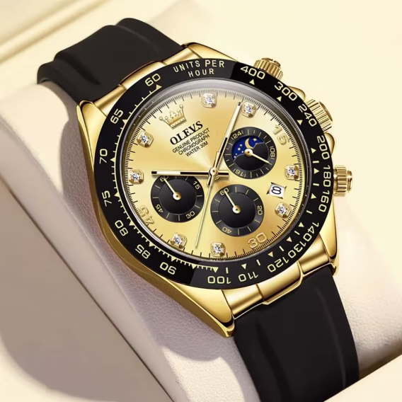 OLEVS Erkek Kronograf Çok İşlevli Su Geçirmez Kuvars Saat OPKUS-2875-JJ