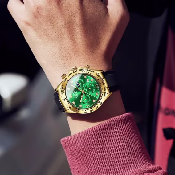 OLEVS Kronograf Çok İşlevli Su Geçirmez Kuvars Erkek Kol Saati OPKUS-2875-JLV