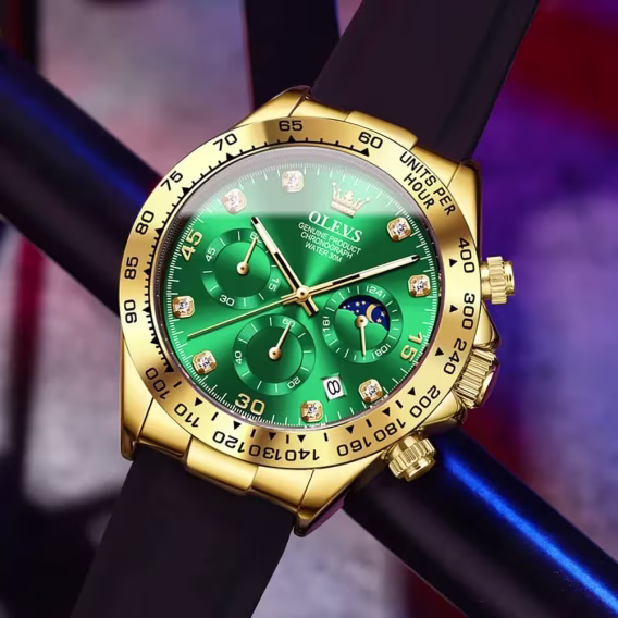 OLEVS Kronograf Çok İşlevli Su Geçirmez Kuvars Erkek Kol Saati OPKUS-2875-JLV