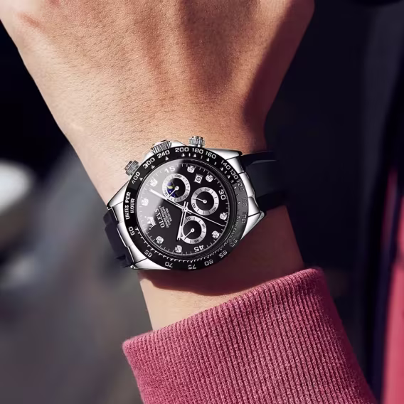 OLEVS Kronograf Çok İşlevli Su Geçirmez Kuvars Erkek Kol Saati OPKUS-2875-BH