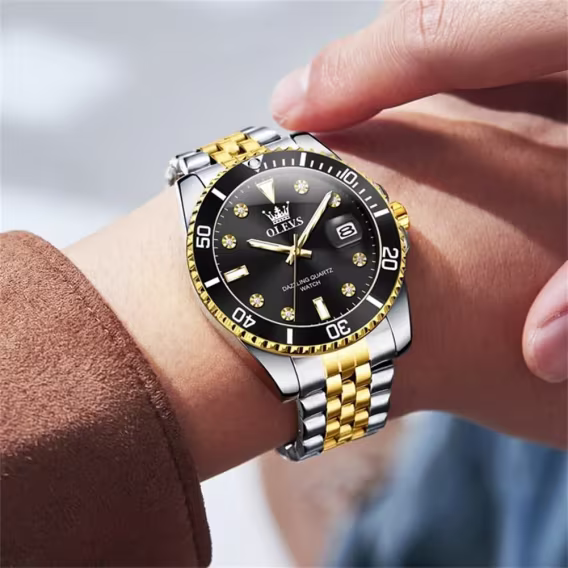 OLEVS Paslanmaz Çelik Lüks Erkek Kol Saati G9809G