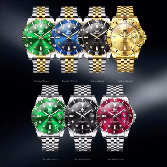 OLEVS Paslanmaz Çelik Lüks Erkek Kol Saati G9809G