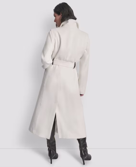 DKNY Kadın Çentik Yaka Kemerli Sarma Kaban