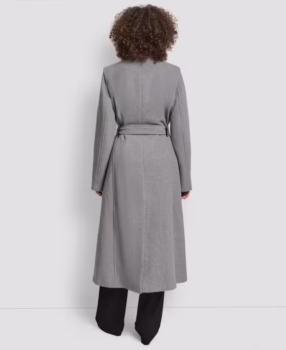 DKNY Kadın Çentik Yaka Kemerli Sarma Kaban