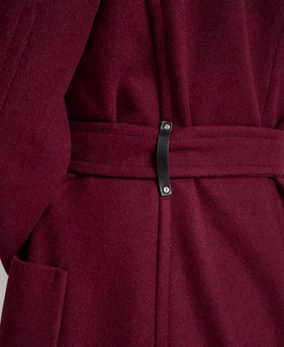 DKNY Kadın Çentik Yaka Kemerli Sarma Kaban