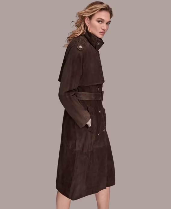 Donna Karan New York Kadın Çift Sıralı Kemerli Trençkot