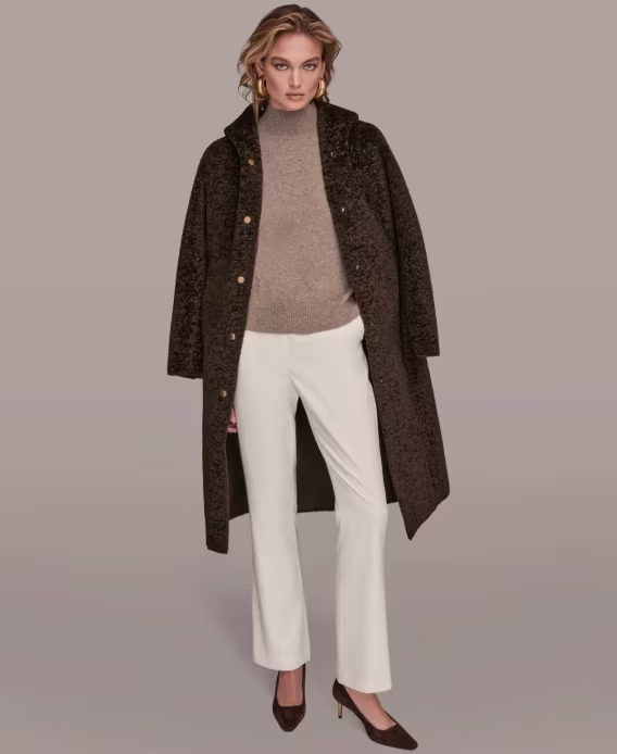 Donna Karan New York Kadın Kapüşonlu Maxi Kaban