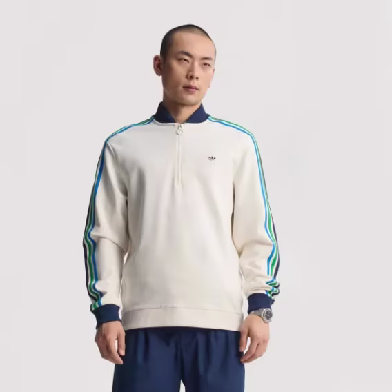 Adidas Originals Erkek 3 Şeritli 1/4 Fermuarlı Sweatshirt