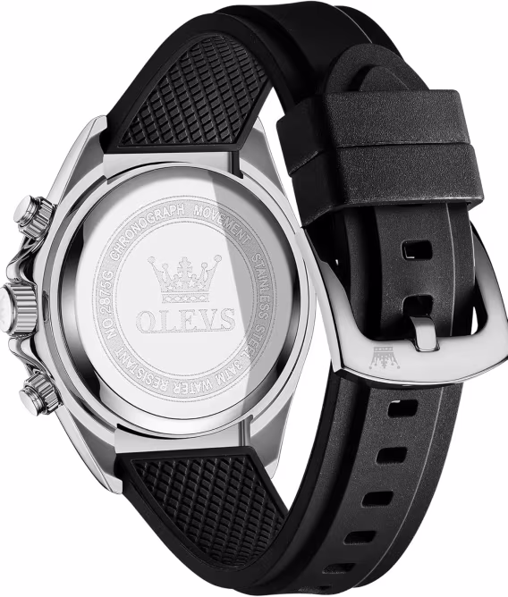 OLEVS Analog Kuvars Su Geçirmez Kronograf Erkek Kol Saati Siyah OLS-2875J-BH