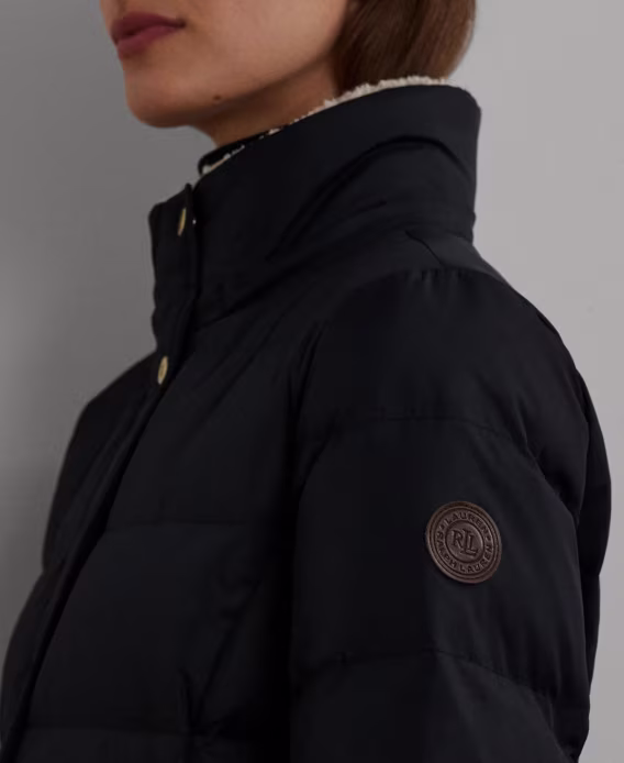 Lauren Ralph Lauren Kadın Suni Kürk Kapüşonlu Şişme Mont