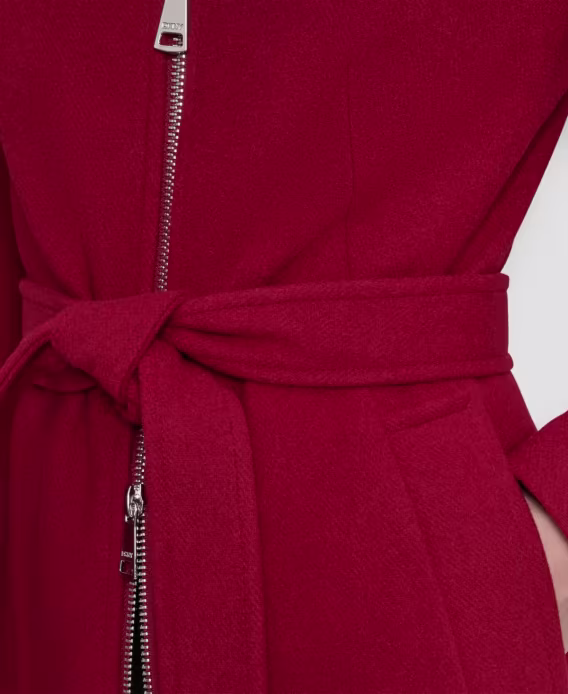 DKNY Kadın Yakalı Yaka Kemerli Kaban