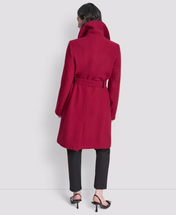 DKNY Kadın Yakalı Yaka Kemerli Kaban