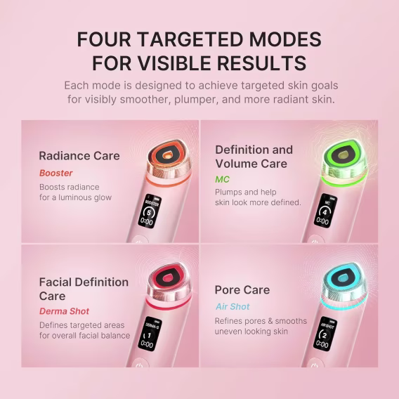 Medicube AgeR Booster Pro Pembe | 6'sı 1 Arada Gerçek Cam Işıltılı Güzellik Masaj Aleti