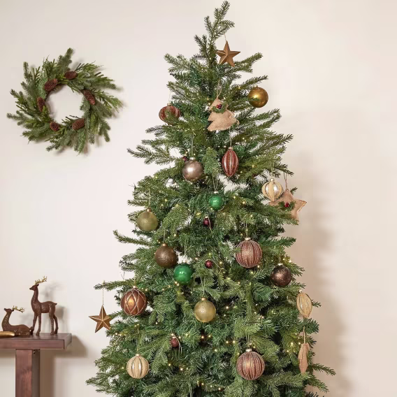 DN DECONATION 4 Parça Noel Ağacı Topu Süsleri Kahverengi 