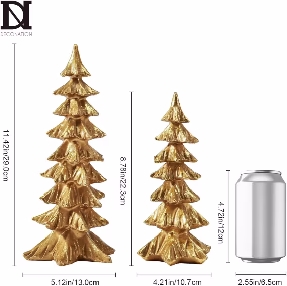 DN DECONATION Altın Noel Ağacı Figürleri Gold