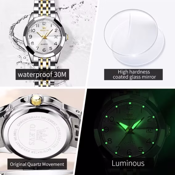 OLEVS Analog Quartz İki Tonlu Kadın Kol Saati