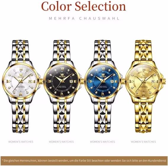 OLEVS Kadın İki Tonlu Kadın Kol Saati Gold/ Silver/Siyah 2906