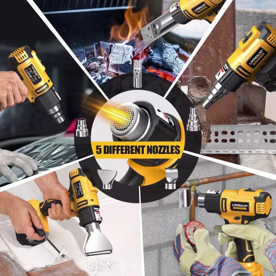 LIVOWALNY 350W Hızlı Isıtma/Lehimleme Sıcak Hava Tabancası (Pilsiz)