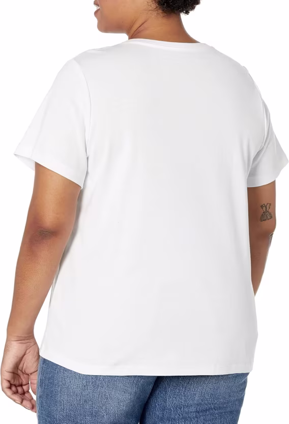 Tommy Hilfiger V Yaka Tişört Standart Ve Büyük Beden Bayan