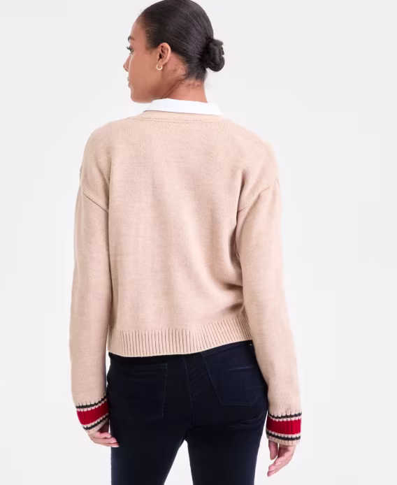 Tommy Hilfiger Kadın Kablo Örgülü Varsity Hırka