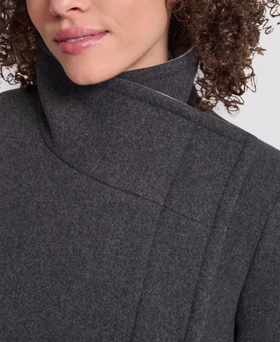 DKNY Kadın Kanat Yaka Asimetrik Sarma Kaban