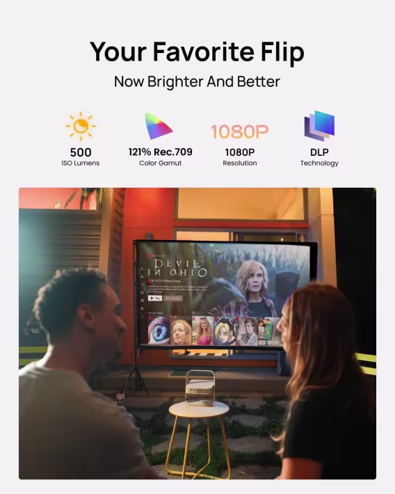 XGIMI Taşınabilir 1080P Çözünürlüklü Dış Mekan Projektörü