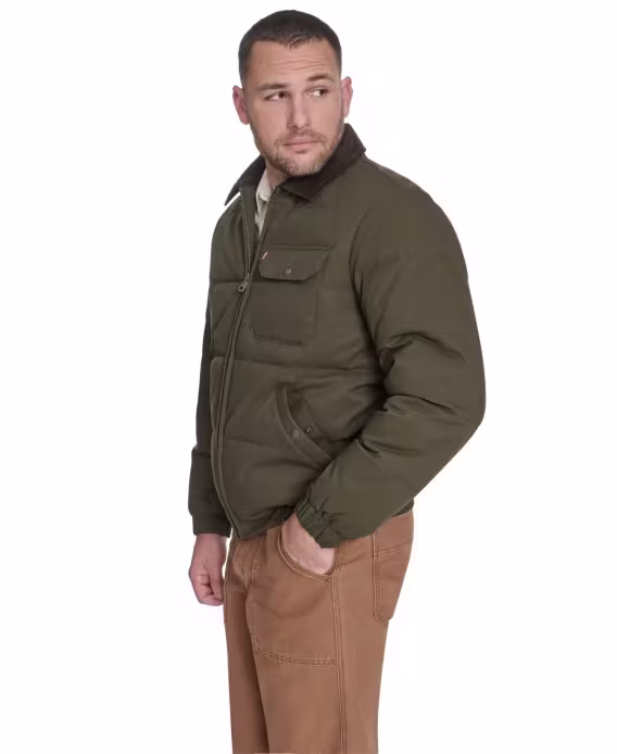 Levi's Erkek Kapitone Kadife Yakalı Depot Mont