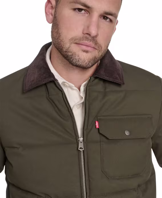 Levi's Erkek Kapitone Kadife Yakalı Depot Mont