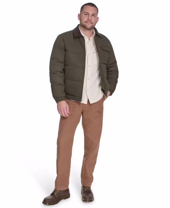 Levi's Erkek Kapitone Kadife Yakalı Depot Mont