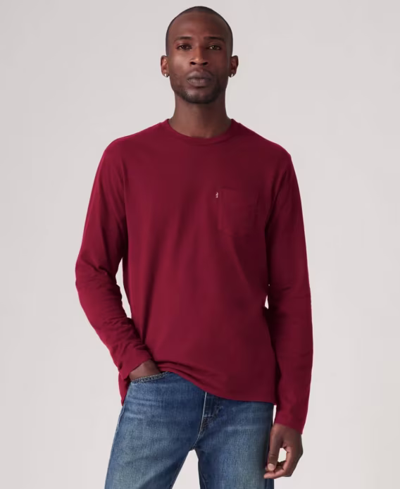 levis-erkek-uzun-kollu-yuvarlak-yaka-cepli-tisort-v-1049571