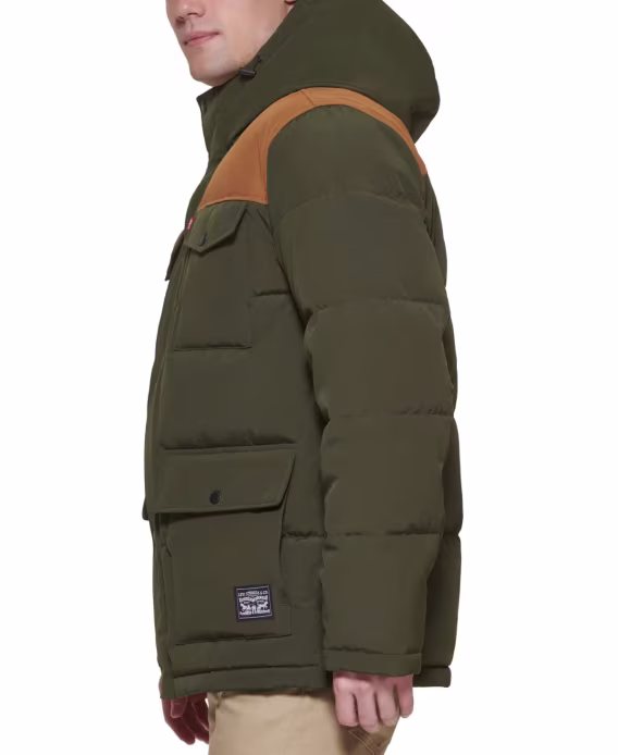 Levi’s® Erkek Kapitone Dört Cepli Parka Kapüşonlu Mont