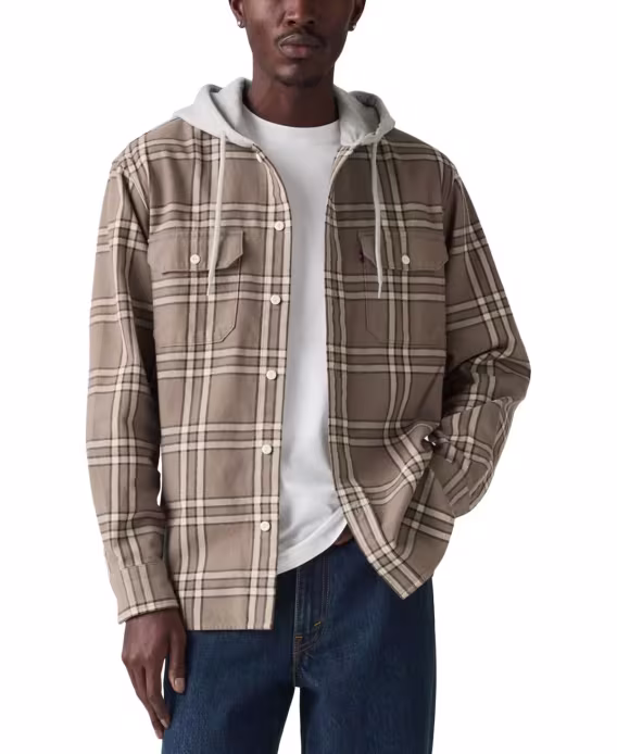 levis-erkek-relaxed-fit-kapusonlu-uzun-kollu-dugmeli-ust-gomlek-v-1049642
