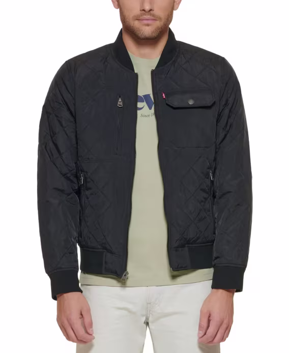 Levi's® Erkek Regular Fit Elmas Desenli Kapitone Bomber Ceket