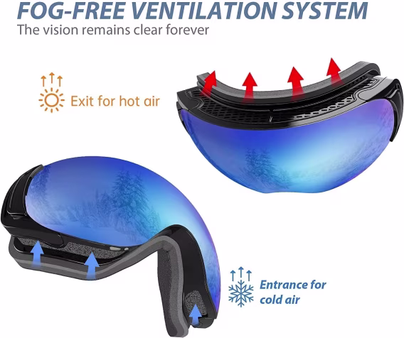 VANRORA Çerçevesiz Değiştirilebilir Lensli Kayak Gözlüğü PRO