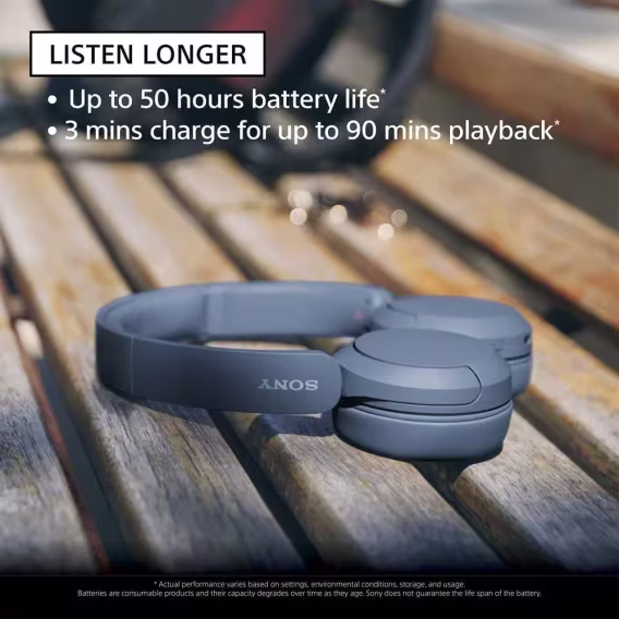 Sony WHCH520 Kablosuz Bluetooth Kulak Üstü Kulaklık Sarı