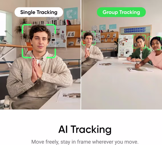 Insta360 Link 2  PC/Mac için PTZ 4K Web Kamerası, 1/2" Sensör, Yapay Zeka Takip Özelliği