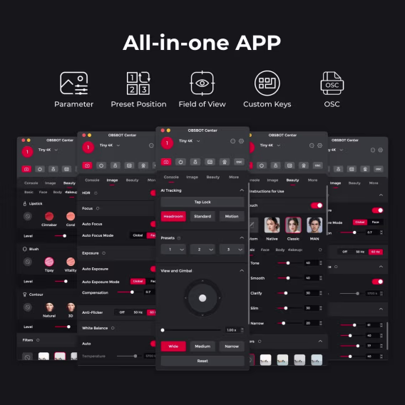 OBSBOT Tiny PTZ 4K Web Kamerası