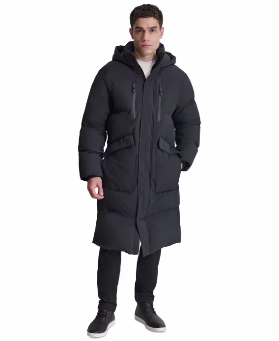 DKNY Erkek Kapitone Kapüşonlu Duffle Parka