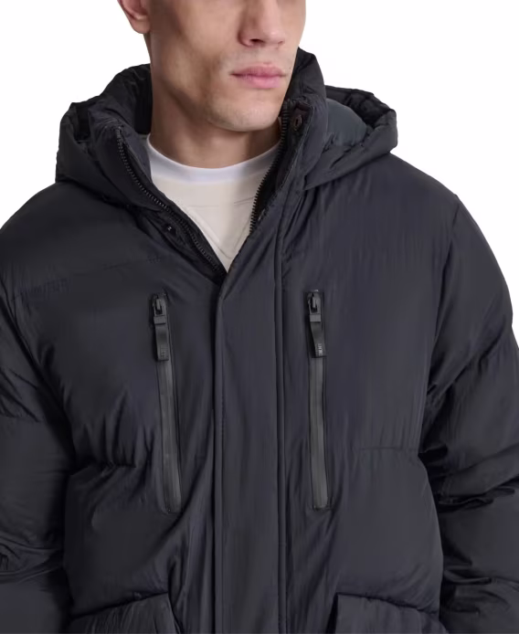 DKNY Erkek Kapitone Kapüşonlu Duffle Parka