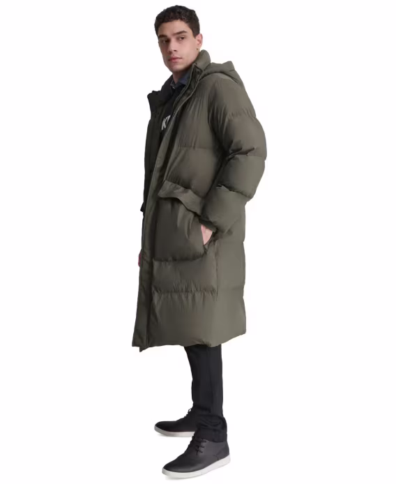 DKNY Erkek Kapitone Kapüşonlu Duffle Parka