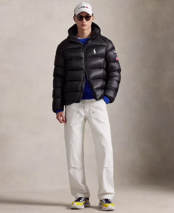 Polo Ralph Lauren Erkek Hawthorne Bayrak Desenli Kaz Tüyü Mont