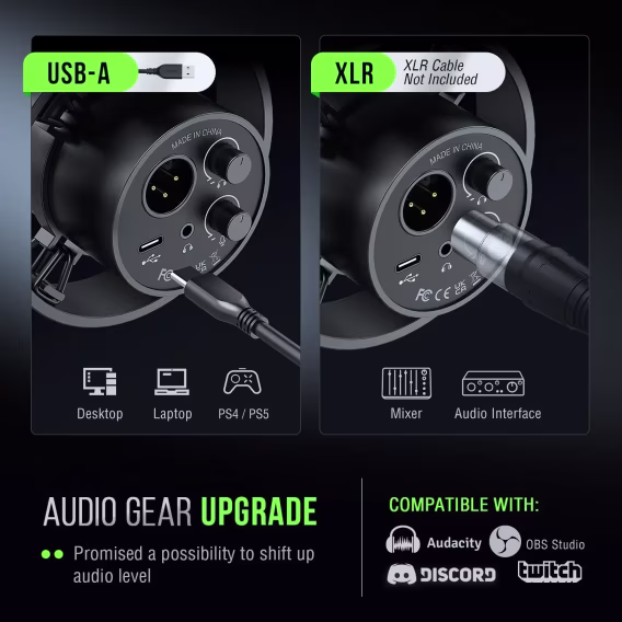 Fifine K688 USB XLR Dinamik Bilgisayar Oyuncu Stüdyo Mikrofonu