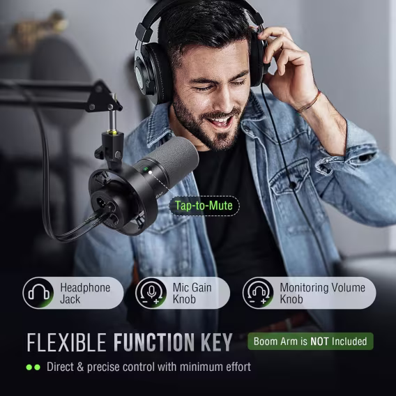 Fifine K688 USB XLR Dinamik Bilgisayar Oyuncu Stüdyo Mikrofonu