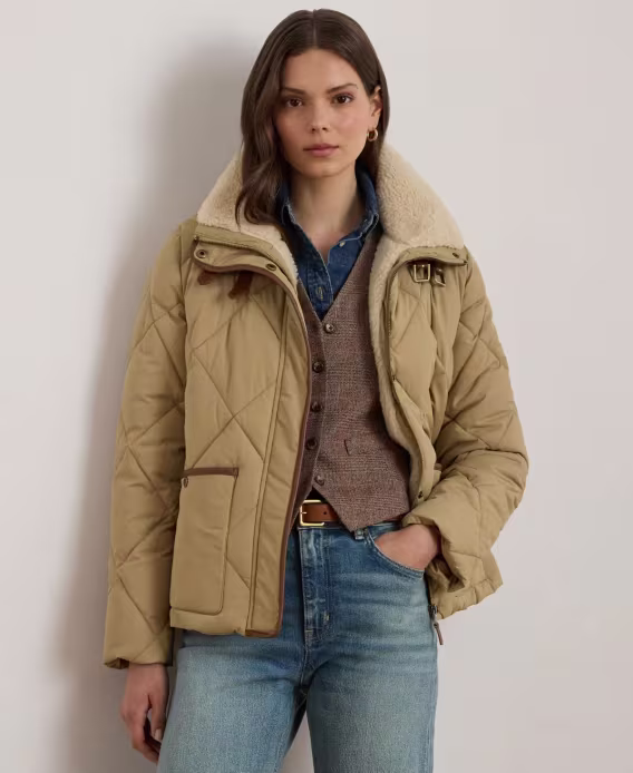 lauren-ralph-lauren-kadin-suni-kurk-yaka-elmas-kapitone-mont-v-1048366