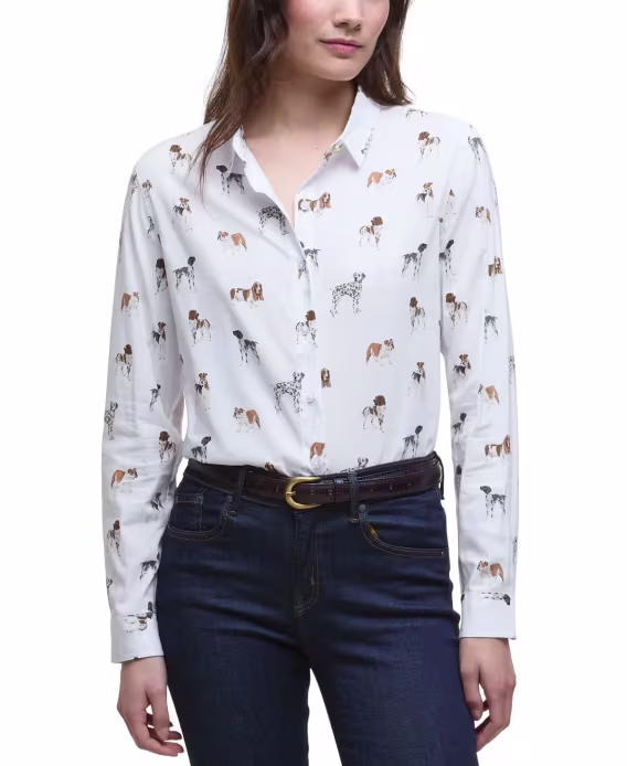 barbour-kadin-baskili-on-dugmeli-gomlek-v-1048671